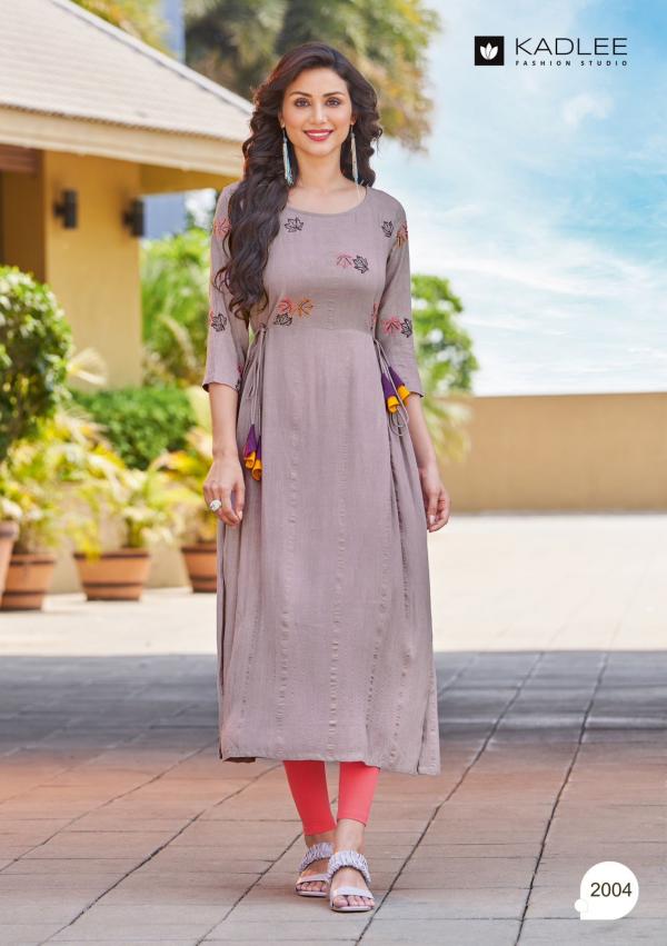 Kadlee Inayat Fancy Wear Rayon Designer Embroidery Kurti Collection